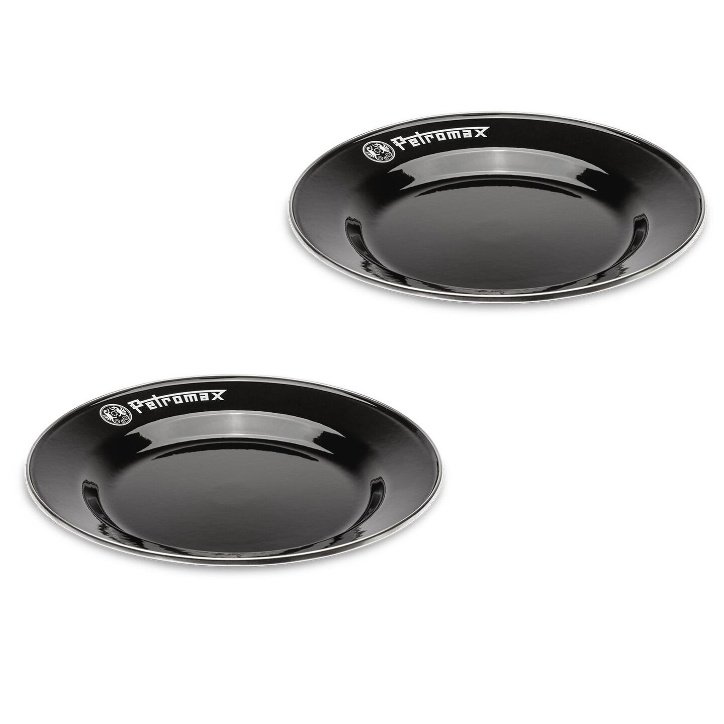Petromax Enamelware Dinnerware Plates, Traditional Lightweight Enameled Steel Tableware for Kitchen and Camping, Pack of 2 for Hot or Cold Food