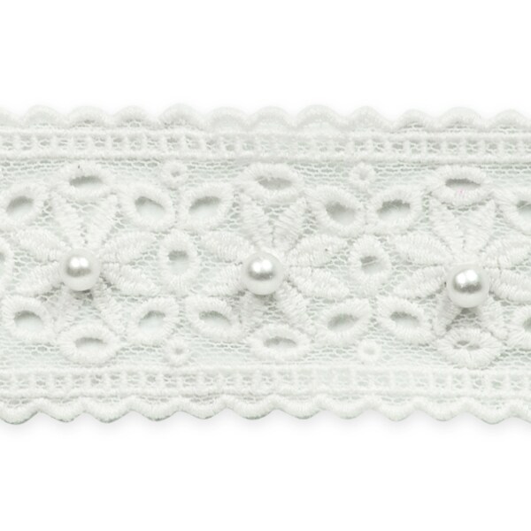 Vintage Bridal Daisy and Pearl Lace Trim