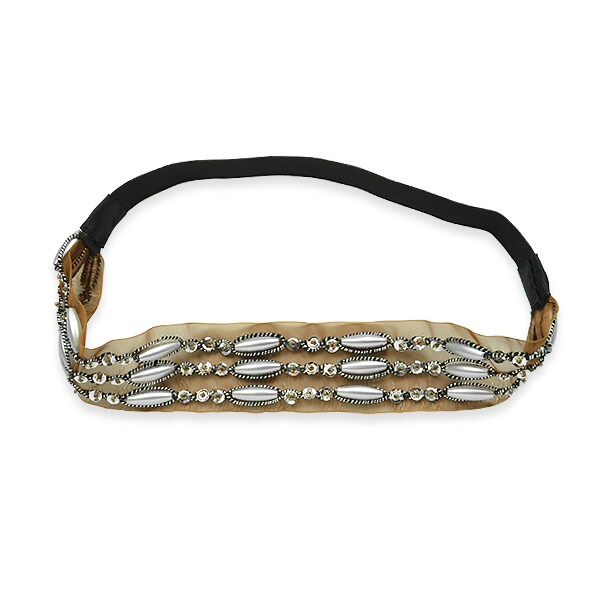 Beaded Organza Stretch Headband