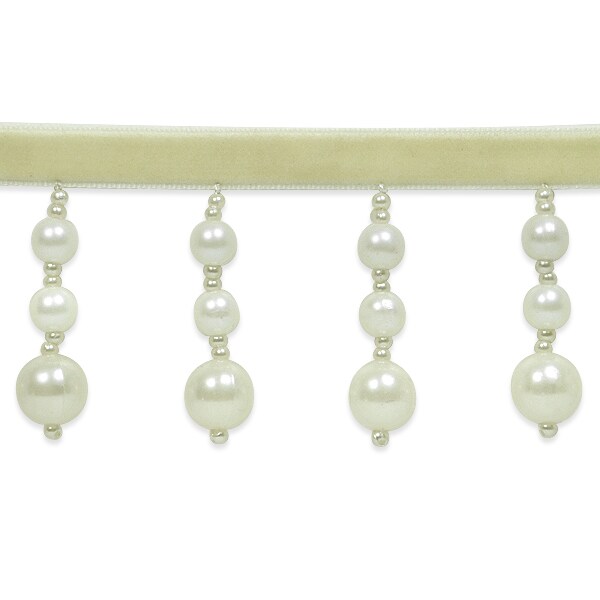 2 1/8&#x22; Pearl Beaded  Triple Ball Fringe