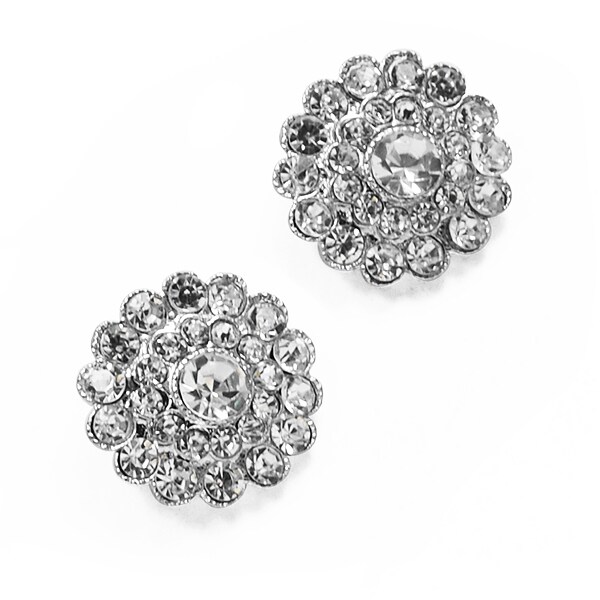 22mm Khia Rhinestone Button Pk/2