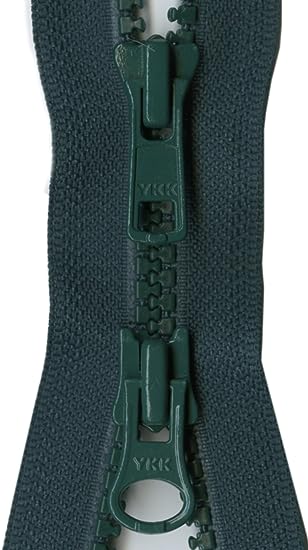 YKK Vislon 2-Way Separating Zipper, 26&#x22;, Dark Green