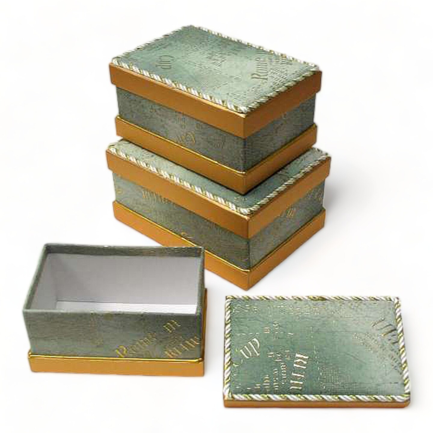 Value Pack of 6 Cosmopolitan Rectangular Box - Green / 3 pc. Set