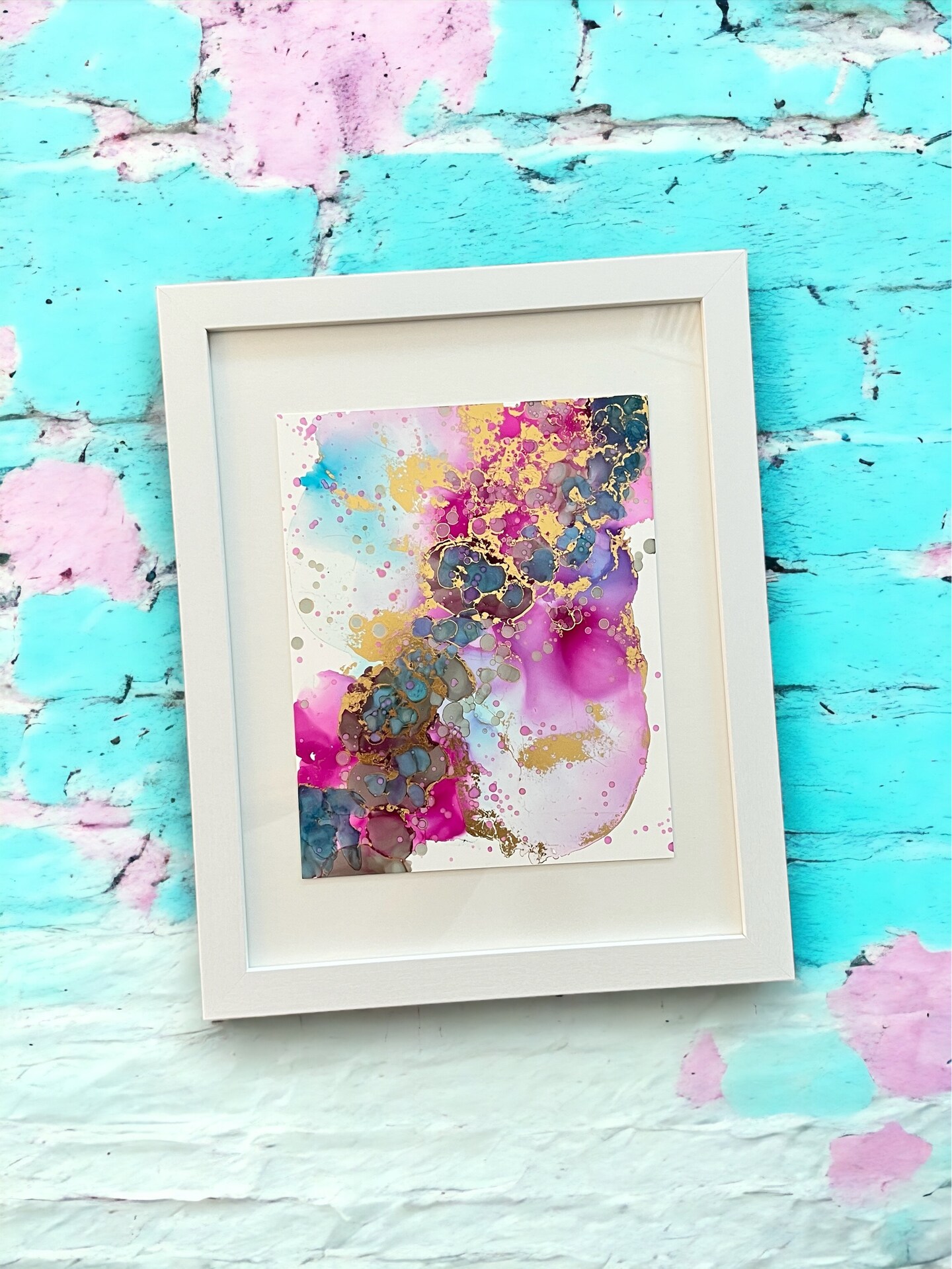 How To Abstract Alcohol Ink Gold Foil Painting Art image 2