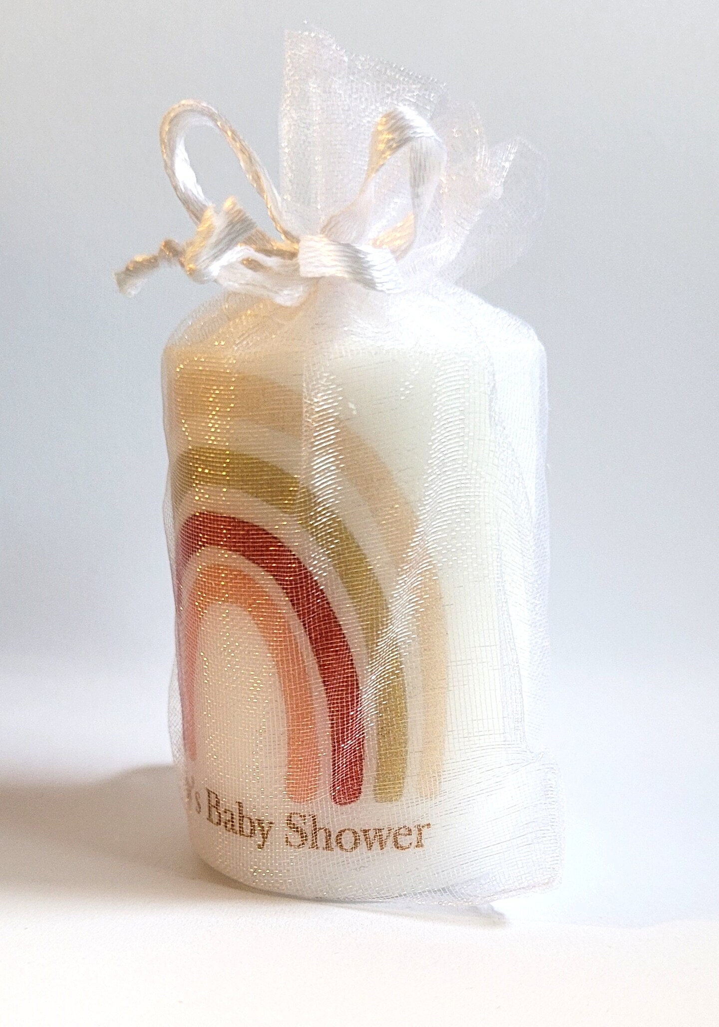 10 Boho Baby Shower Candle Favors, Boho Rainbow, Gender Neutral, Bohemian, Personalized, Journaling Supplies