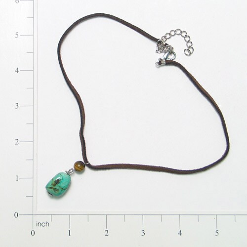Leather Necklace With Turquoise Pendant