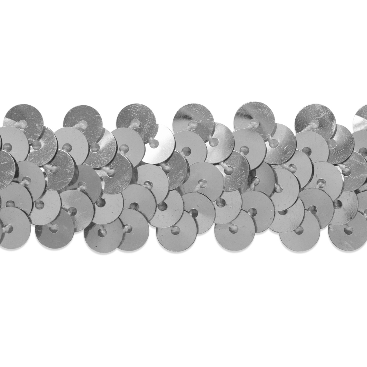 5 yards of 2 Row 7/8" Metallic Stretch Sequin Trim | 5 yard cut