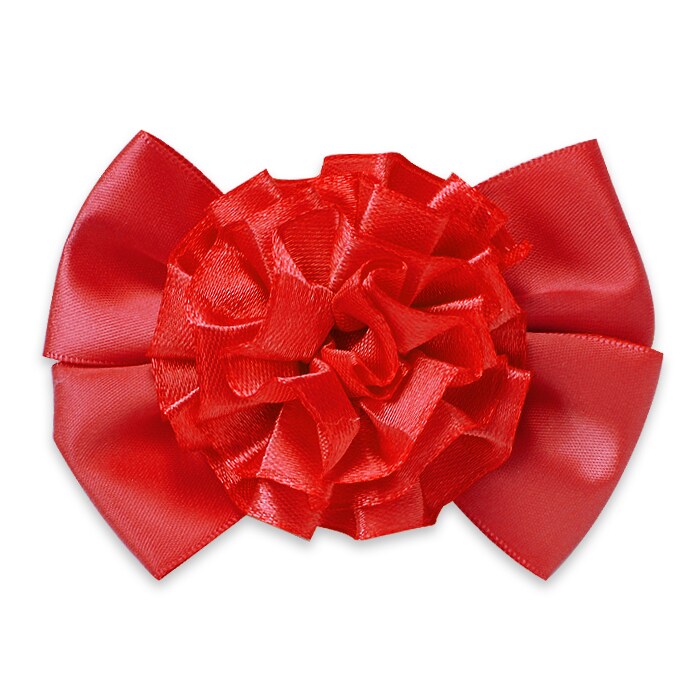 Keira Bow with Flower Embellishment w/clip