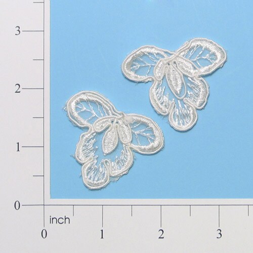 Vintage Trailing Flower Lace Applique/Patch 2 Pack 7" x 3"