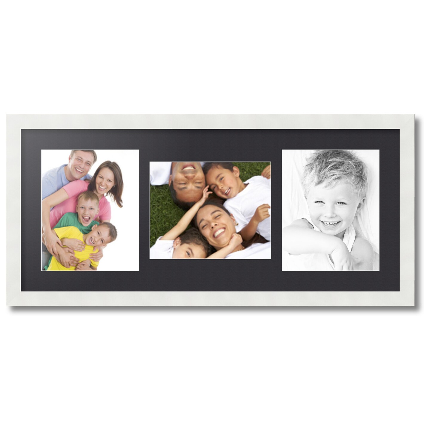 ArtToFrames Collage Photo Picture Frame with 3 - 8x10 inch Openings, Framed in White with Over 62 Mat Color Options and Plexi Glass (CSM-3966-117)