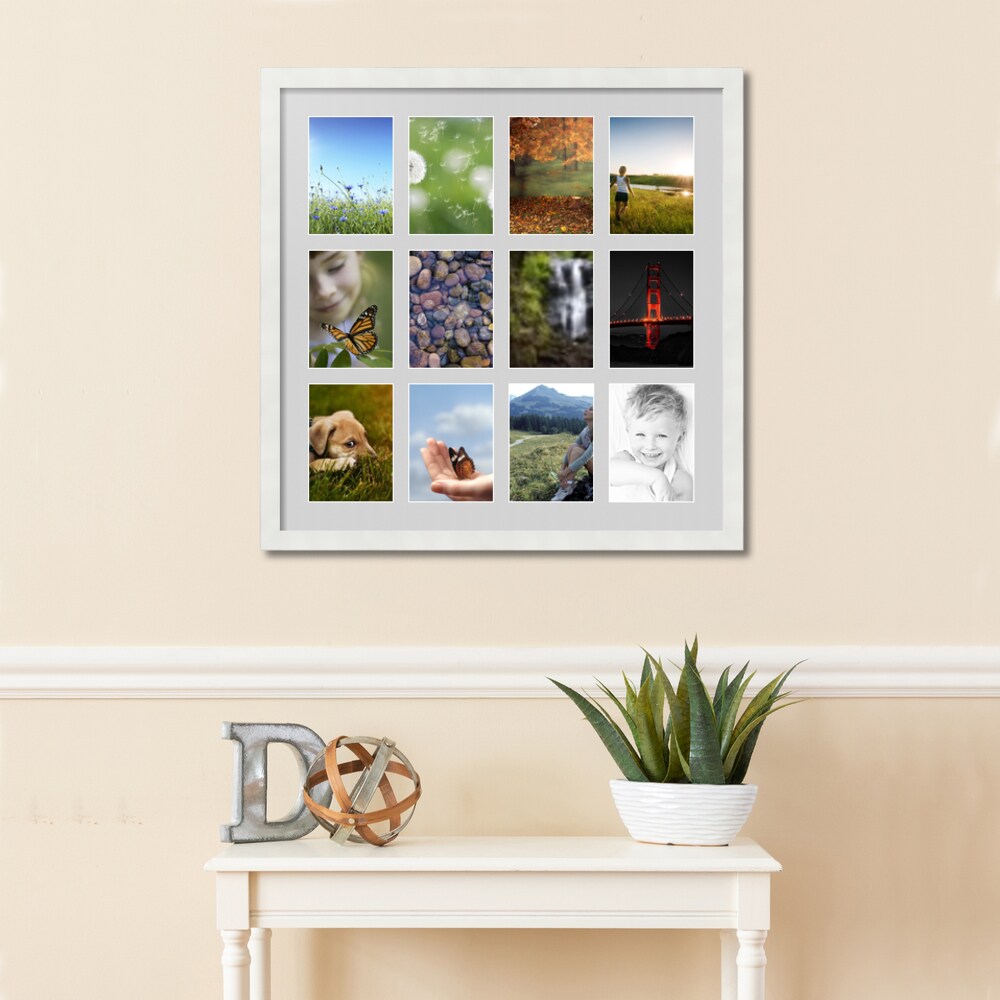 ArtToFrames Collage Photo Picture Frame with 12 - 5x7 inch Openings, Framed in White with Over 62 Mat Color Options and Plexi Glass (CSM-3966-229)