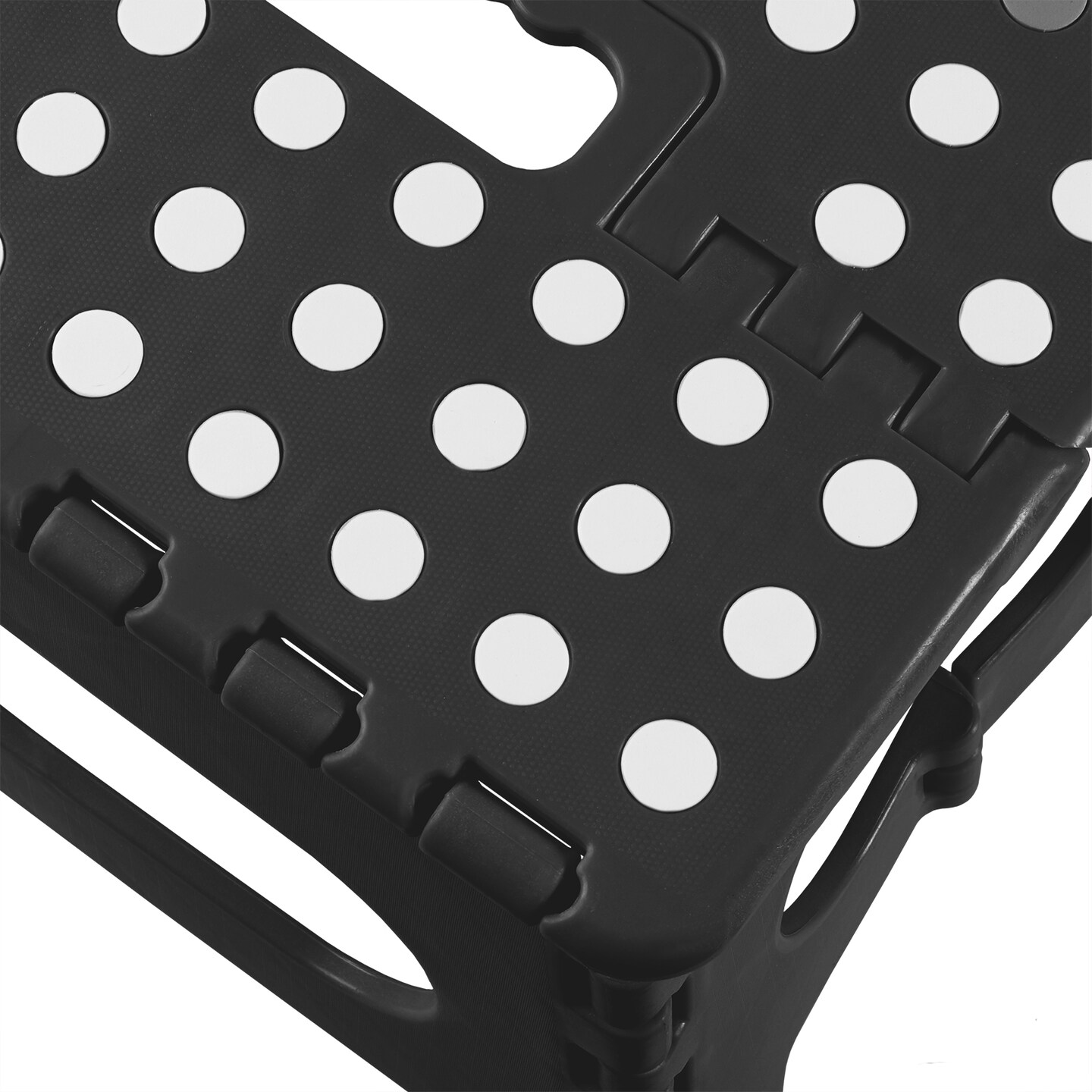 Casafield 9&#x22; Folding Step Stool with Handle, Black - Portable Collapsible Small Plastic Foot Stool for Kids and Adults - Use in the Kitchen, Bathroom and Bedroom