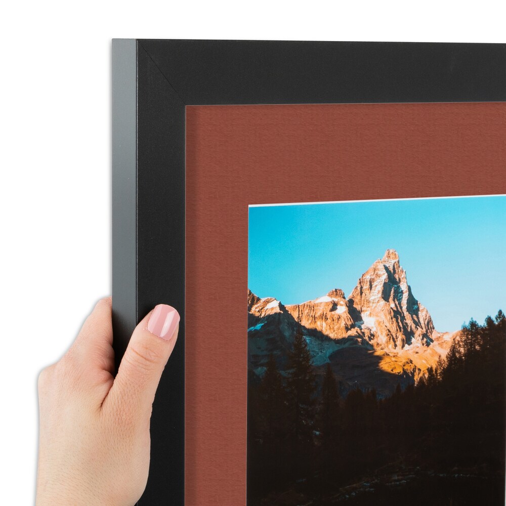 ArtToFrames Collage Photo Picture Frame with 5 - 5x7 inch Openings, Framed in Black with Over 62 Mat Color Options and Plexi Glass (CSM-3926-152)