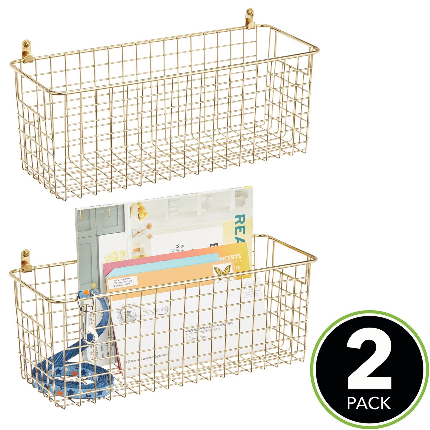 mDesign Metal Wall Mount Hanging Basket Bin for Home Storage Michaels