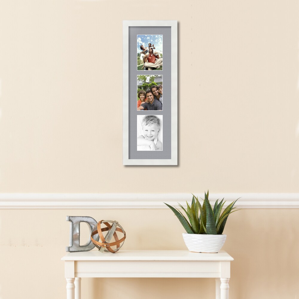 ArtToFrames Collage Photo Picture Frame with 3 - 5x7 inch Openings, Framed in White with Over 62 Mat Color Options and Plexi Glass (CSM-3966-138)