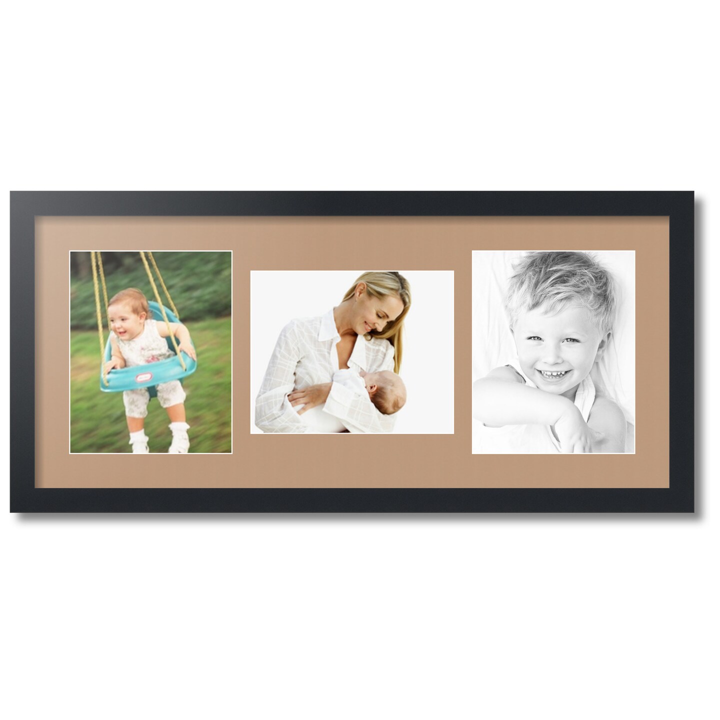 ArtToFrames Collage Photo Picture Frame with 3 - 8x10 inch Openings, Framed in Black with Over 62 Mat Color Options and Plexi Glass (CSM-3926-117)