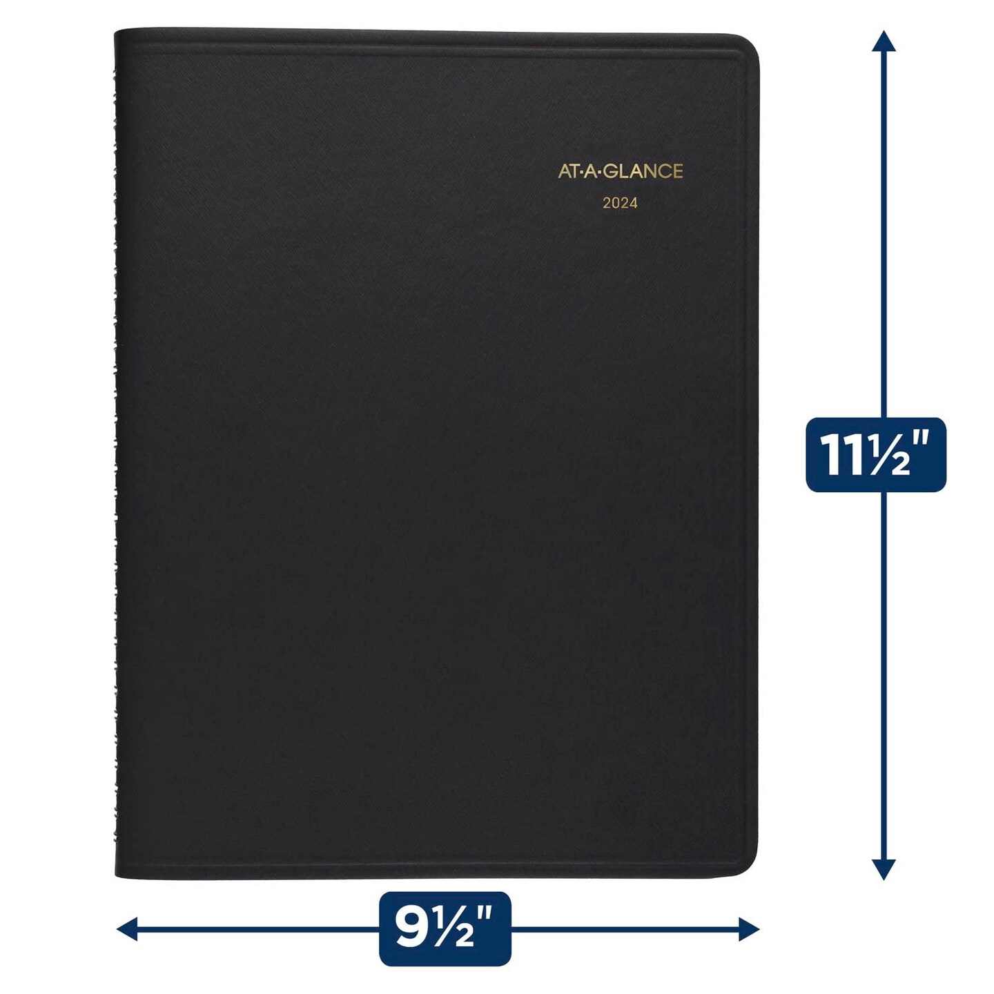 2024 Monthly Planner, 9&#x22; x 11&#x22;, Large, 15 Months, Black
