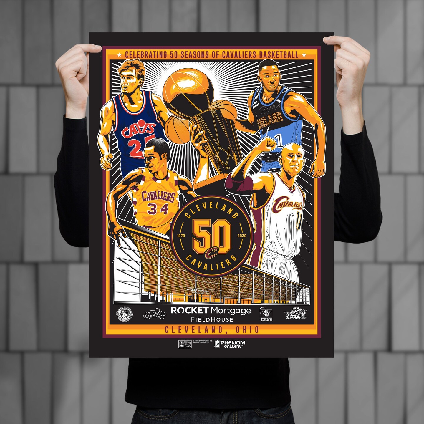 Phenom Gallery Cleveland Cavaliers 50th Anniversary 18&#x22; x 24&#x22; Serigraph