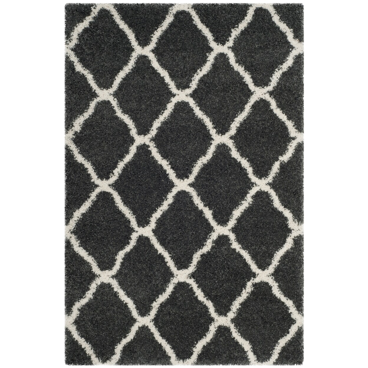 Safavieh Hudson Shag Sgh283g Dark Grey / Ivory Rug