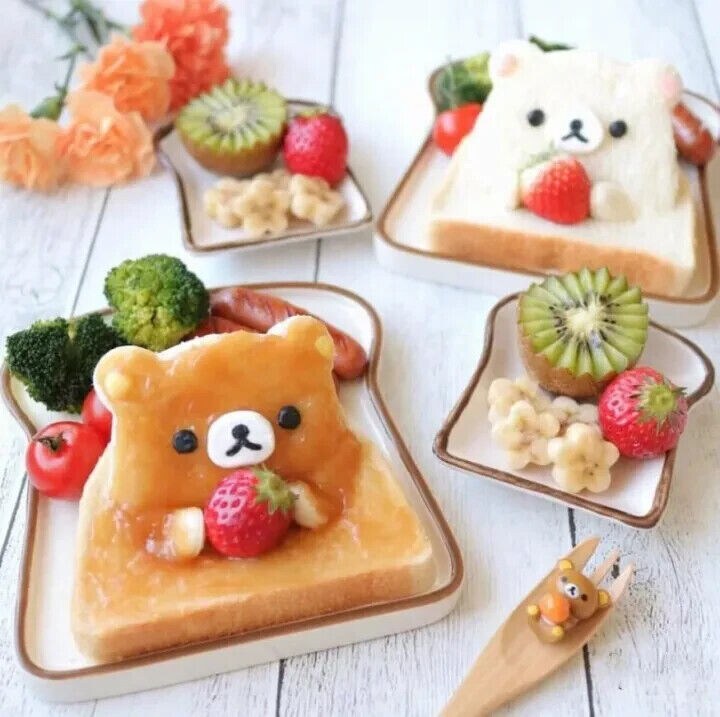 Set of Panda Frog Bear Shapes Sandwich Cutter Mold Bread.