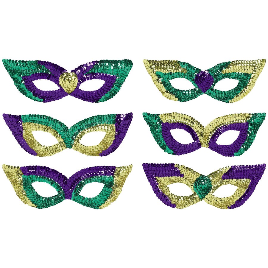 Sequin Party Masks, 6ct