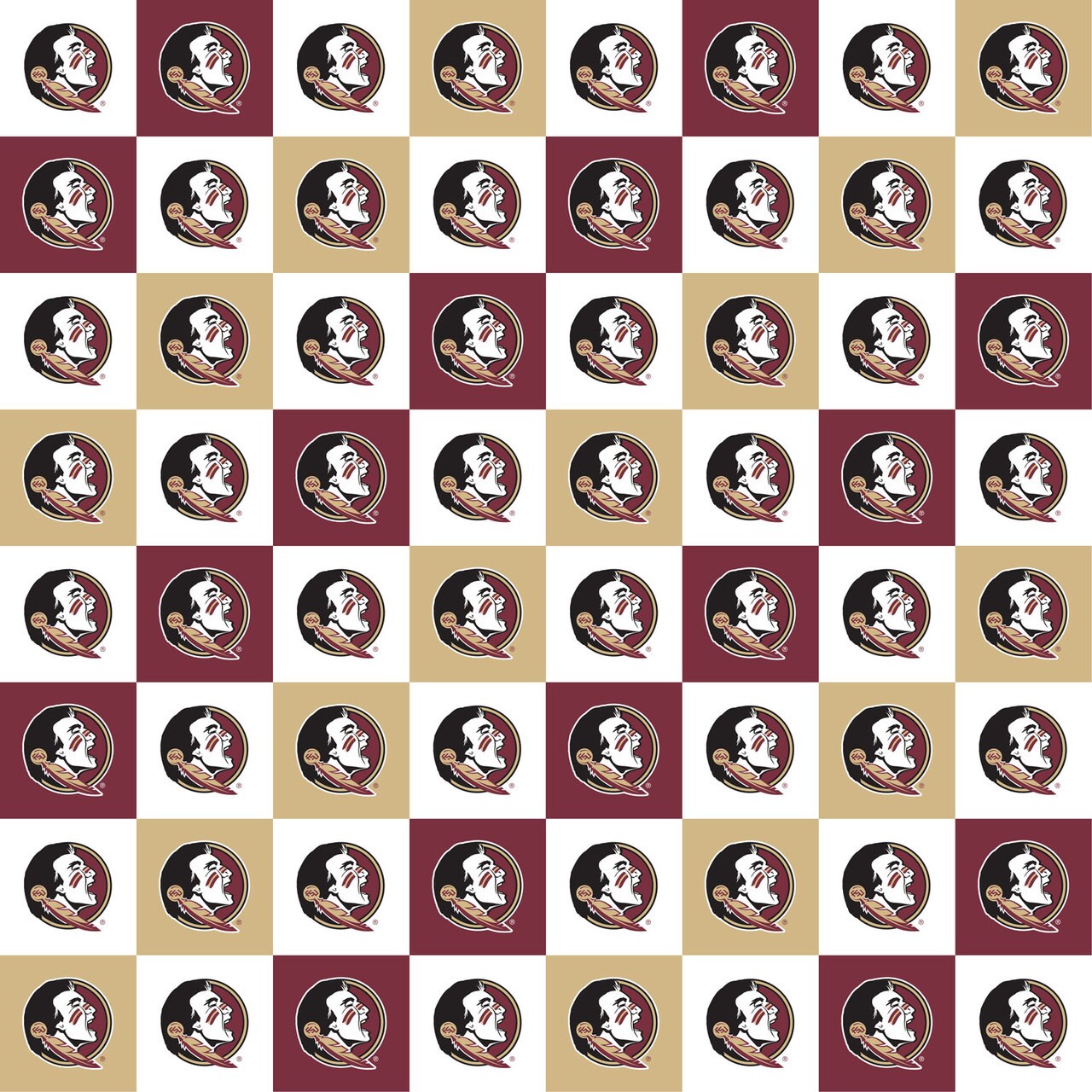 Sykel Enterprises-Florida State University Cotton Fabric-FSU Seminoles Collegiate Check Cotton Quilting Fabric