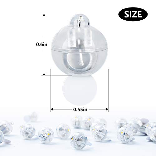 Xthuge 100pcs Mini Round LED Ball Lamp Balloon Light,Long Standby Time Ball Balloon Lights for Paper Lantern Balloon Light Party Wedding Decoration&#xFF0C;Party Birthday,Festival Decorative Lights(White)&#x2026;