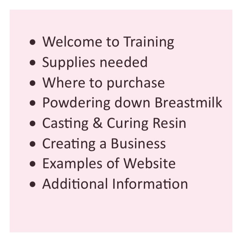 Breastmilk Jewelry Business Learning Course