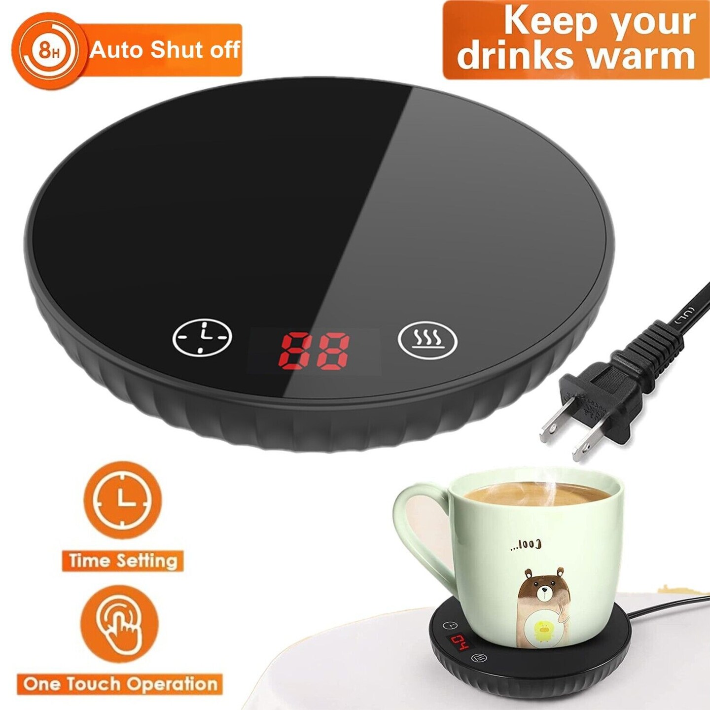 Aoibox Coffee Mug Warmer Cup Warmer Auto Shut Off Coffee Tea Milk Electric  Heater Pad for Office and Home SNSA05IN038 - The Home Depot