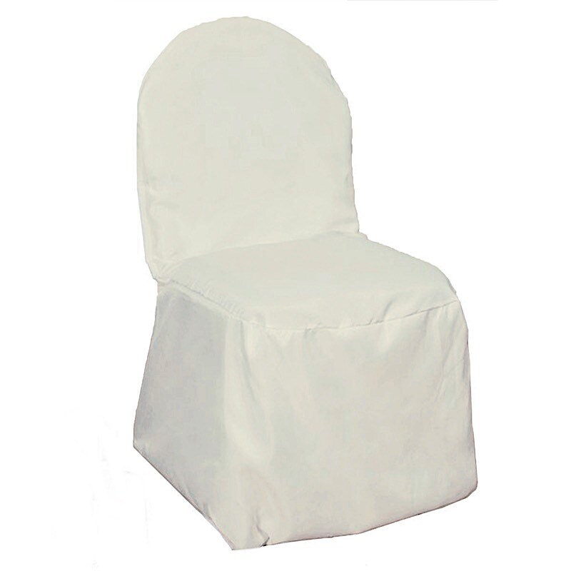 Set of 12 Polyester Banquet Chair Covers for Wedding Decor
