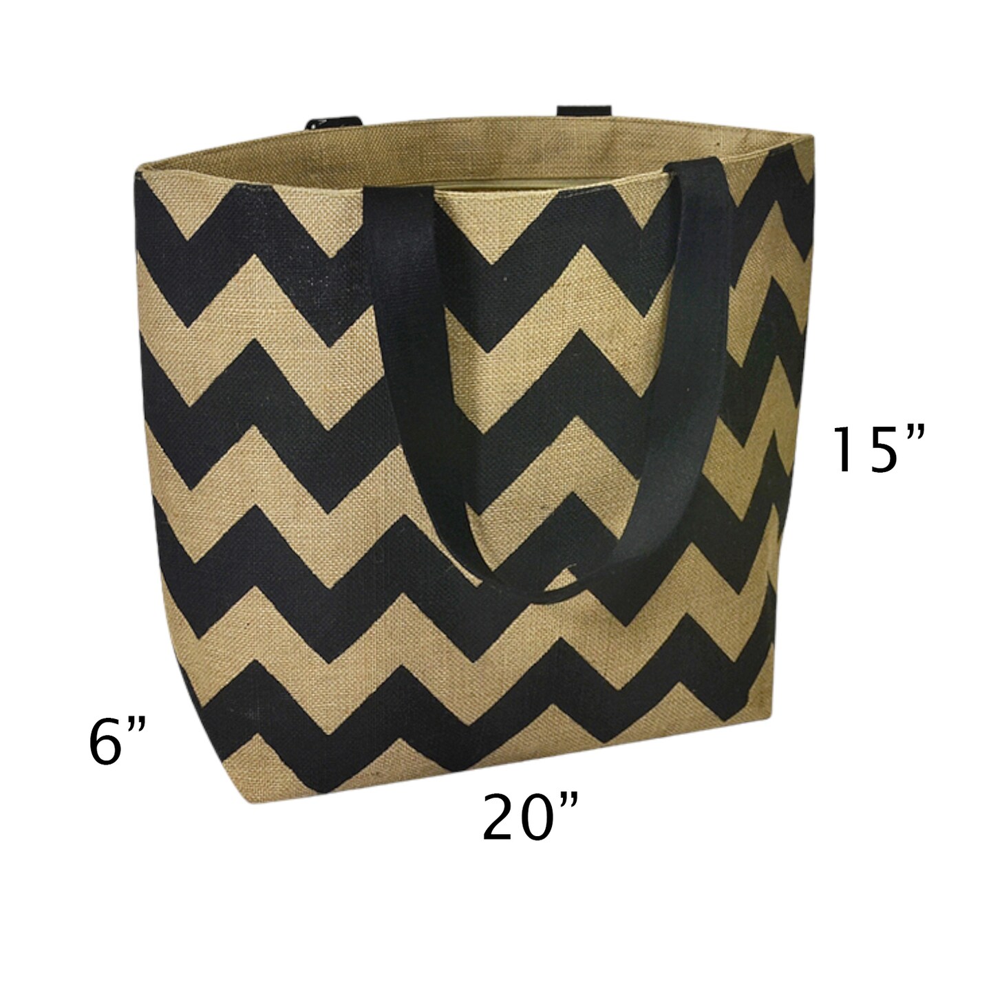 Pack of 25 Linwood Bold Chevron Stripe Jute Tote Bag Quilting Essential