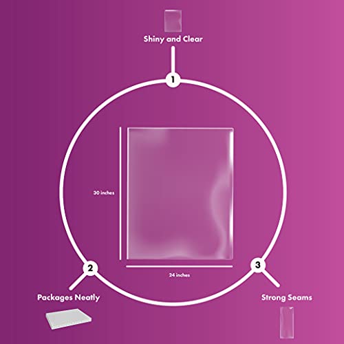 10 Pieces Shrink Wrap Basket Bags 10 Pack For Gift Baskets Clear cellophane PVC Shrink Bags 24"X 30"……