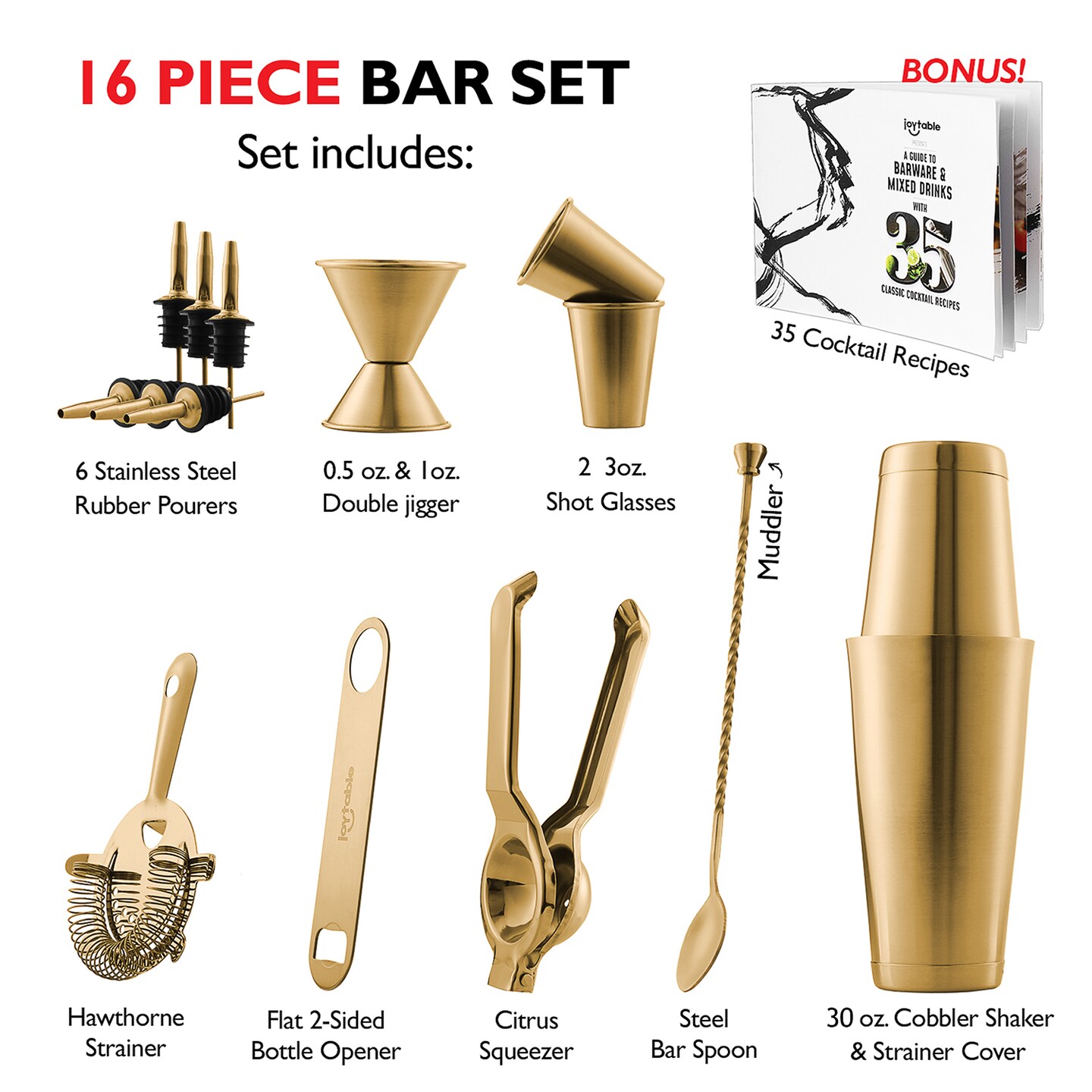 JoyTable Cocktail Shaker Set