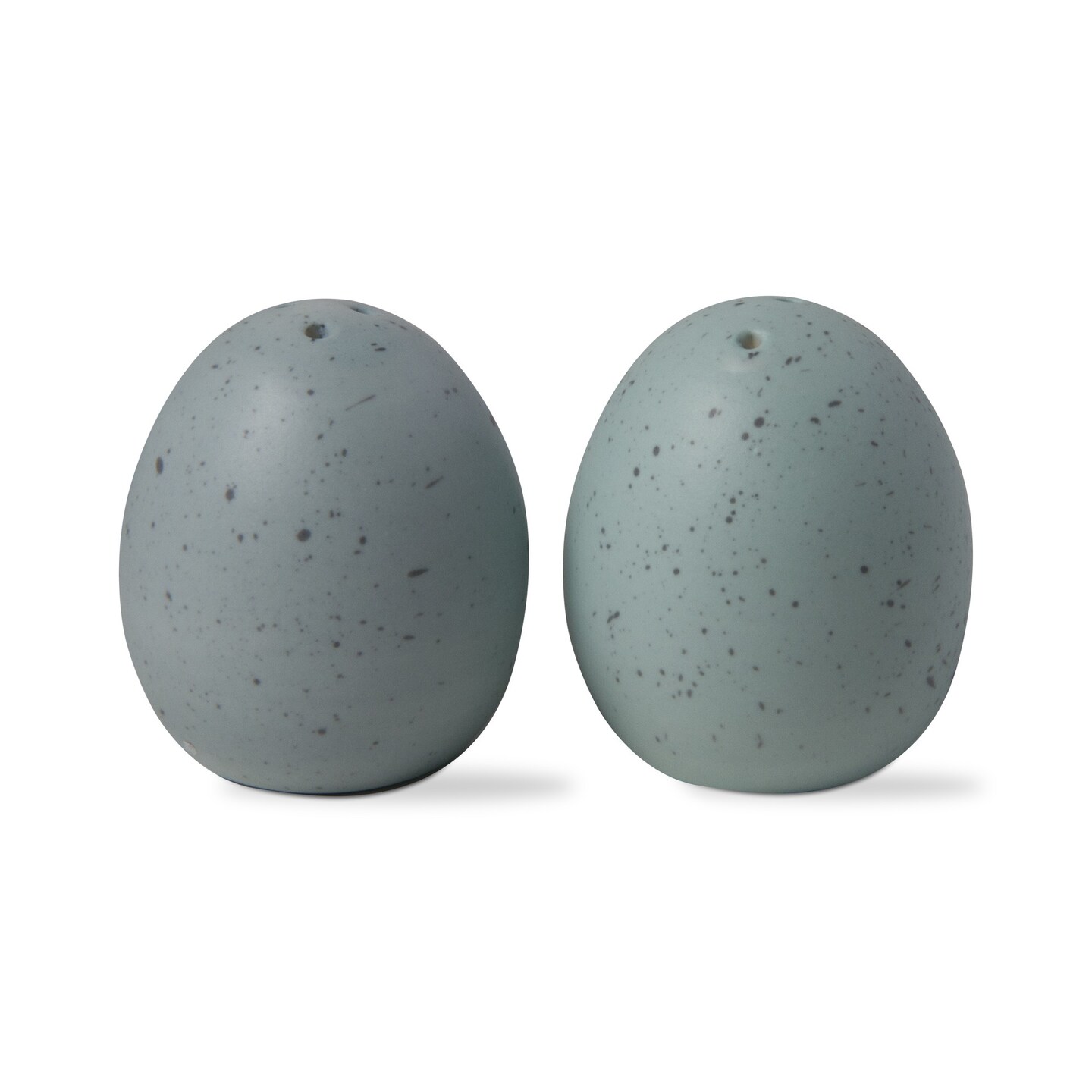 Robin&#x27;s Egg Salt Pepper Set Shaker Hand-Painted Egg Shaped Shakers with Rubber Stopper