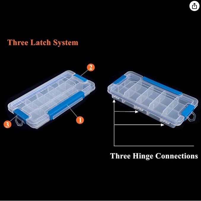 Clear Adjustable Plastic Divider Storage Box Container for Beads, Buttons, and Small Parts, 15 Grids