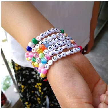 1450pcs White Alphabet Beads, Star Beads, and Heart Beads 7x4mm