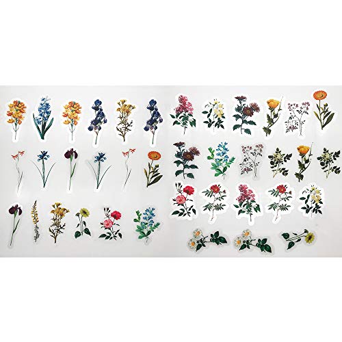 40 Pieces Vintage Natural Stickers, Pretty Floral Decorative Retro Decals Adhesive Watercolor Aesthetic Trendy for Scrapbook Laptop Skins Album DIY Craft Daily Planner