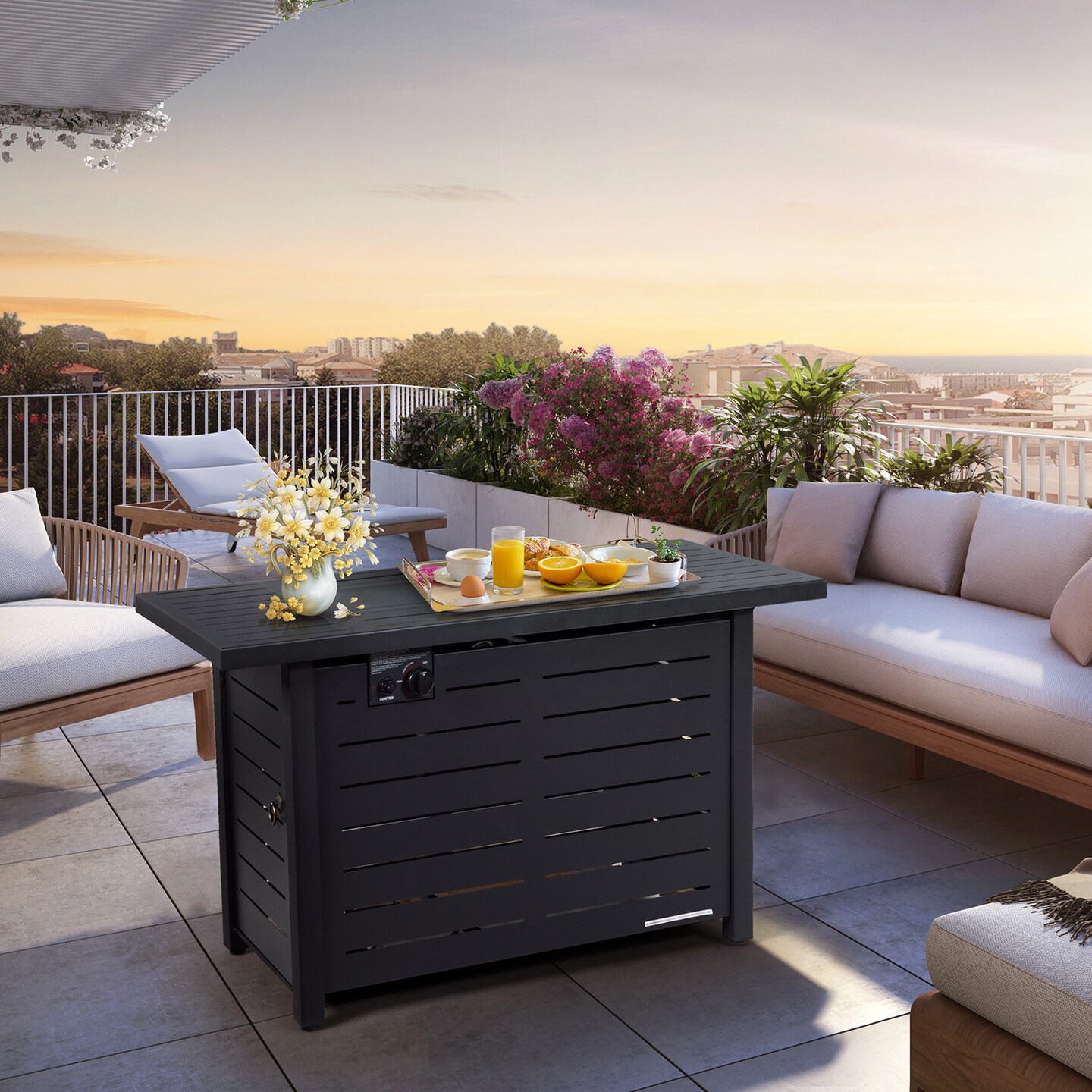 42 Inch 60 000 Btu Rectangular Propane Gas Fire Pit Table