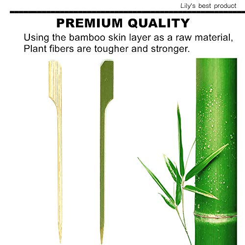 100 Pieces 10 inch Bamboo Paddle Picks Skewers for Shish Kabob,Fruit Kabobs,BBQ,Kitchen,Grilling,Barbeque Snacks.Wood pick More Size Choices 3.5''/ 4.7''/ 7''/ 10''