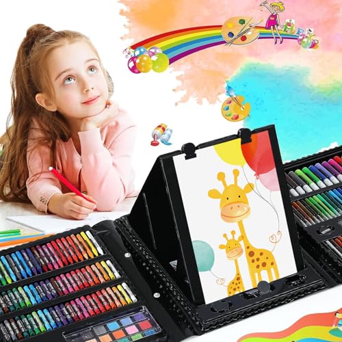  Art Supplies Kit, 276 PCS Art Set for Kids, Art Kits, Art  Drawing Kit with Double Sided Trifold Easel Box with Oil Pastels, Crayons,  Colored Pencils, Paint Brush, Watercolor Cakes