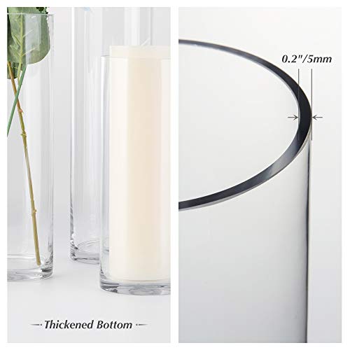 Cylinder Vase, 4" W x 10" H, Floral Container, Flower Vases, Glass Candle Holder Centerpiece Planter Terrarium for Wedding Party, Home Accent Decor, Clear, 1 Piece