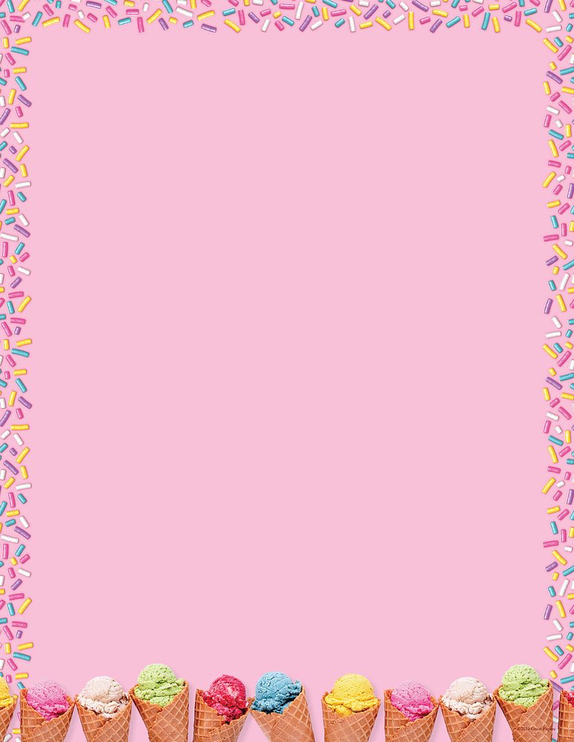 Great Papers! Scoops Ice Cream Stationery Letterhead, Invitations and Announcements, Printer Friendly, 8.5&#x22;x11&#x22;, 80 Pack