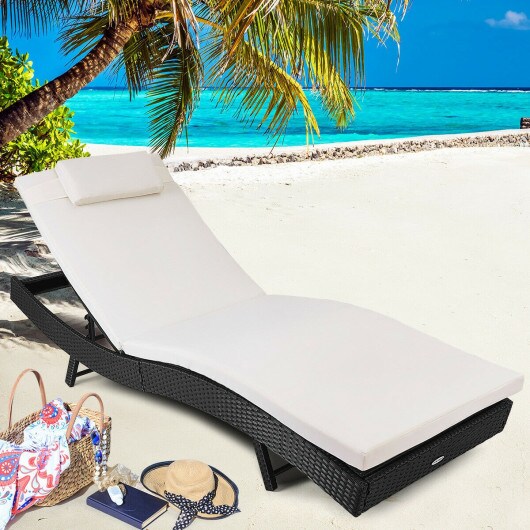 Outdoor Rattan Chaise Lounge Chair