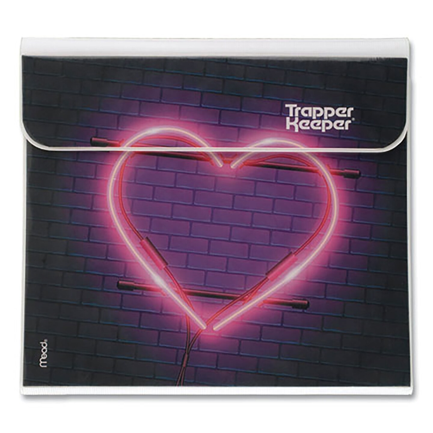 Mead Trapper Keeper 3-Ring Pocket Binder, 1&#x22; Capacity, 11.25 x 12.19, Neon Heart