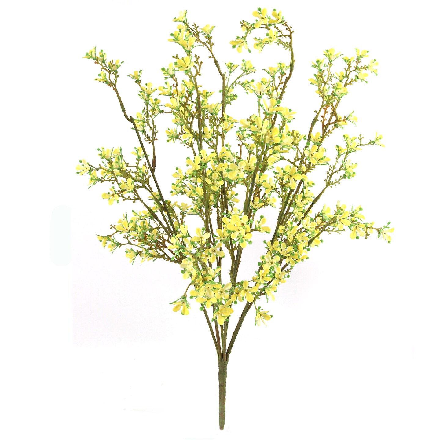 22-Inch Mini Yellow Flower Bush with 14 Sprays - 12-Pack, Lifelike Floral Accents for Home Décor & Seasonal Arrangements - Brighten Your Space, Floral Home by Artificial Flowers
