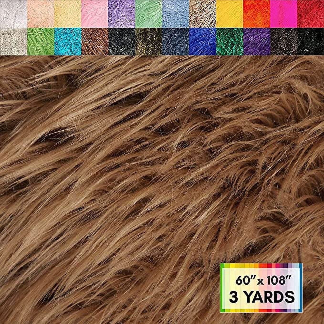 FabricLA Shaggy Faux Fur Fabric by The Yard - 108 x 60 Inches