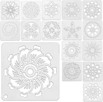 Pixiss Floral Stencils for 4&#x22;x4&#x22; Coasters