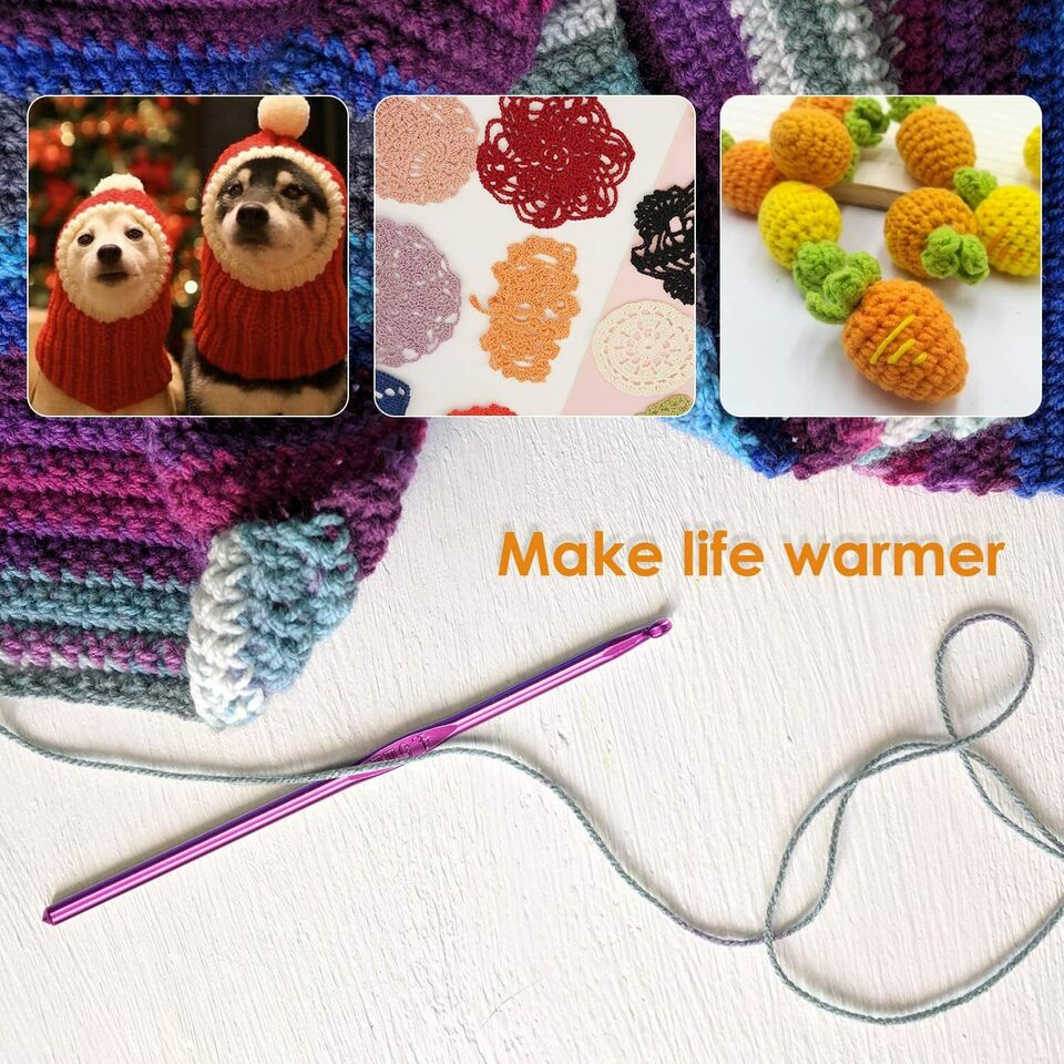 Kitcheniva Crochet Hooks Needles Tool Set Aluminum 100pcs