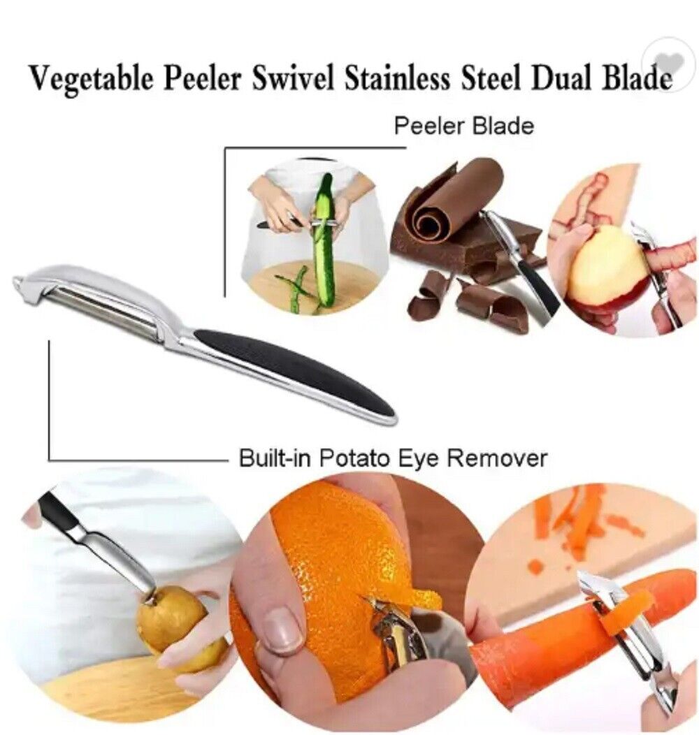 2pcs Vegetable Peeler For Kitchen, Potato Peelers For Fruit Straight Blade,  Durable Non-slip Handle