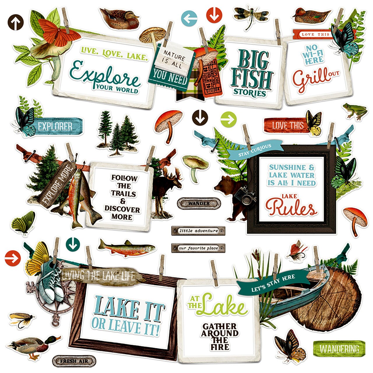 Simple Stories Simple Vintage Lakeside 12 x 12 Cardstock Banner Stickers